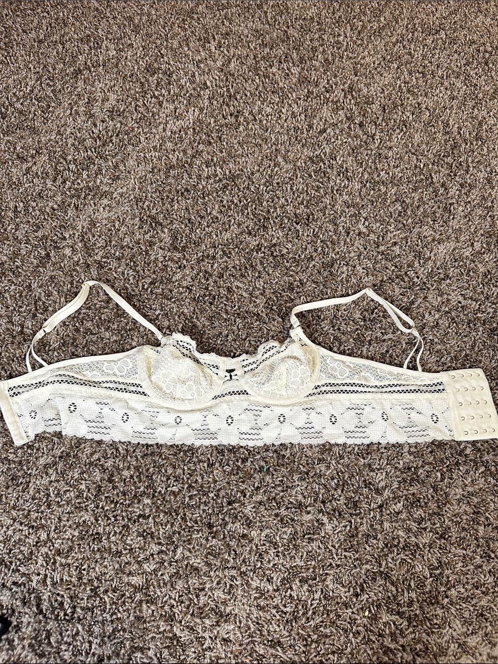 aerie Ivory Lace Longline Underwire Bra